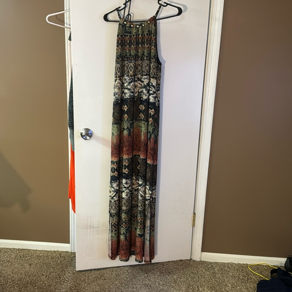 Cato Blue and Orange Maxi Dress